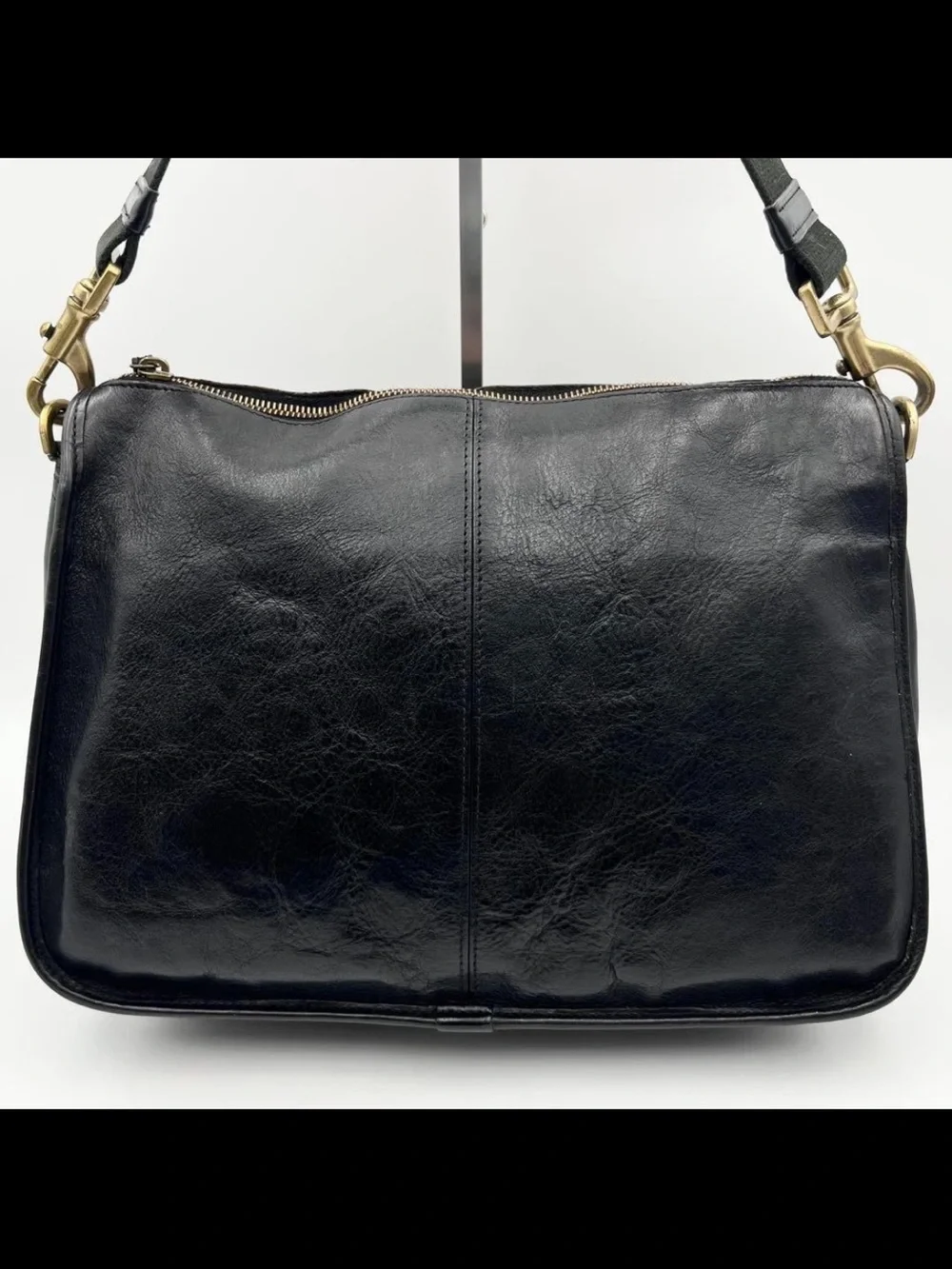 Mulberry Black Leather Shoulder Bag with Gold Hardware